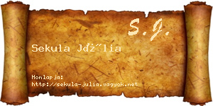 Sekula Júlia névjegykártya