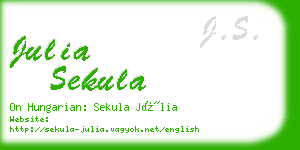 julia sekula business card